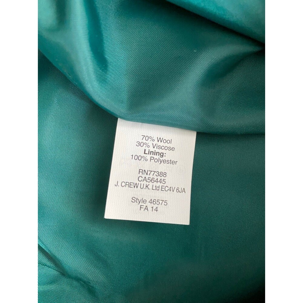 J.Crew The Pencil Skirt Green Wool Blend Career Classic Size 6 NWOT - Picture 4 of 6